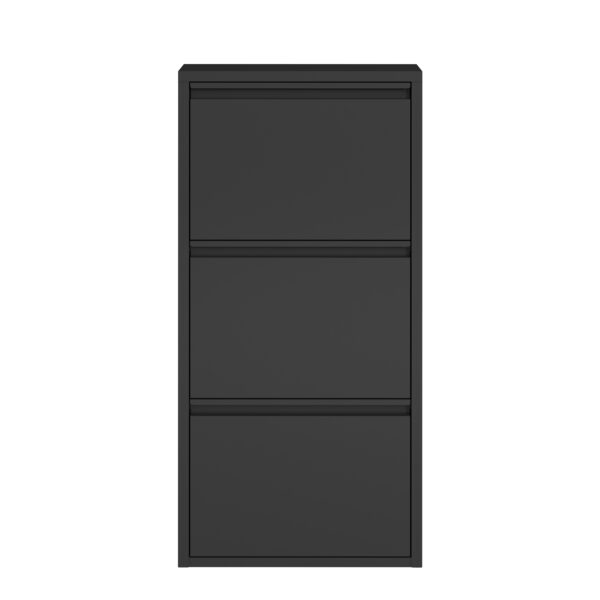 Schuhschrank Metall ROMEO 50 x 103 cm schwarz – Bild 2