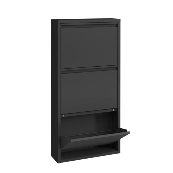 Schuhschrank Metall ROMEO 50 x 103 cm schwarz – Bild 5