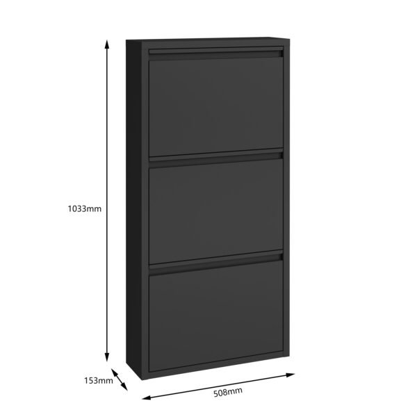 Schuhschrank Metall ROMEO 50 x 103 cm schwarz – Bild 9