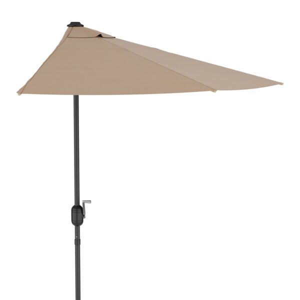 Sonnenschirm halbrund 260 cm beige – Bild 3
