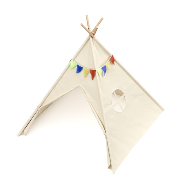 Spielzelt Tipi mit Lichterkette beige – Bild 3
