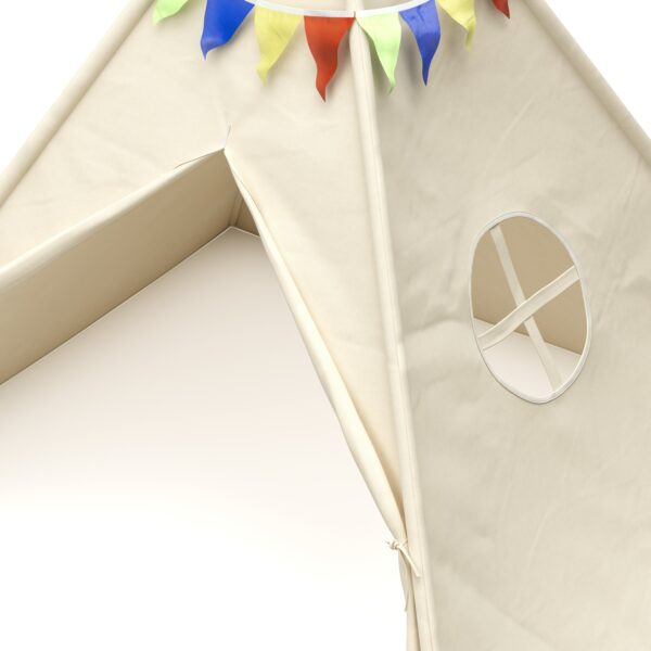 Spielzelt Tipi mit Lichterkette beige – Bild 6