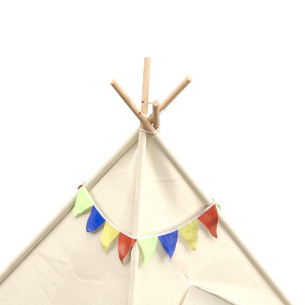 Spielzelt Tipi mit Lichterkette beige – Bild 7