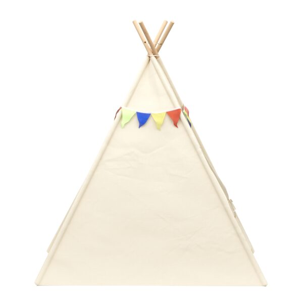 Spielzelt Tipi mit Lichterkette beige – Bild 5