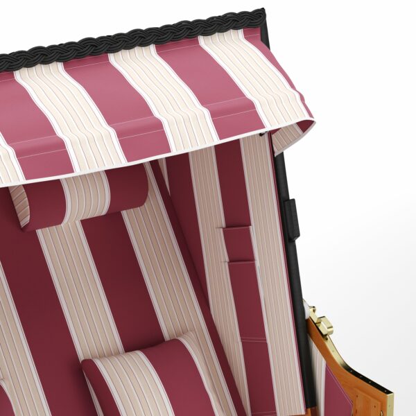 Strandkorb 2-Sitzer rot/weiss – Bild 8
