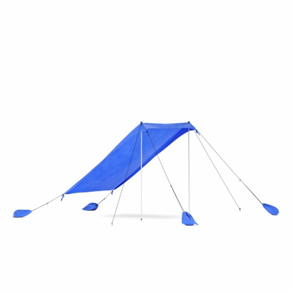 Strandzelt Sonnensegel mit 2 Stangen 210 x 210 x 200 cm blau – Bild 2