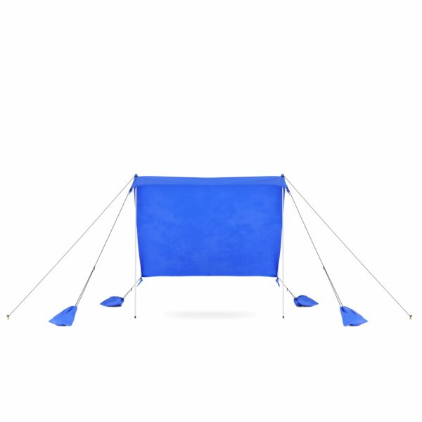 Strandzelt Sonnensegel mit 2 Stangen 210 x 210 x 200 cm blau – Bild 3