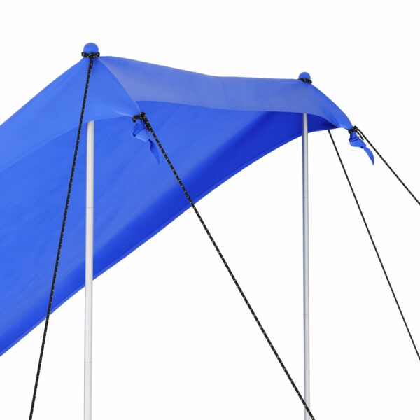 Strandzelt Sonnensegel mit 2 Stangen 210 x 210 x 200 cm blau – Bild 4
