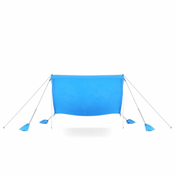 Strandzelt Sonnensegel mit 2 Stangen 280 x 280 x 200 cm hellblau – Bild 3