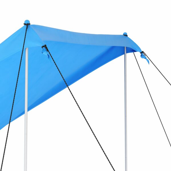 Strandzelt Sonnensegel mit 2 Stangen 280 x 280 x 200 cm hellblau – Bild 4