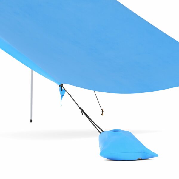 Strandzelt Sonnensegel mit 2 Stangen 280 x 280 x 200 cm hellblau – Bild 5