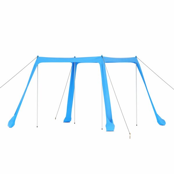 Strandzelt mit 4 Stangen 210 x 210 x 200 cm hellblau – Bild 2