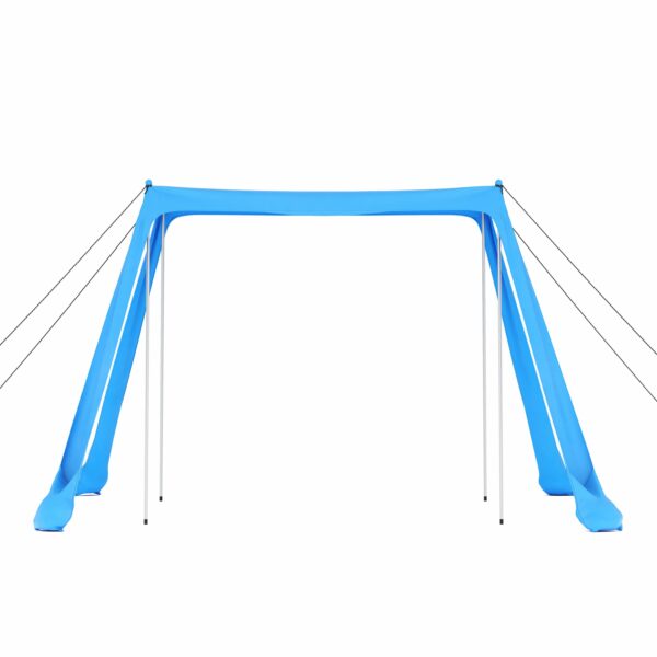 Strandzelt mit 4 Stangen 210 x 210 x 200 cm hellblau – Bild 3