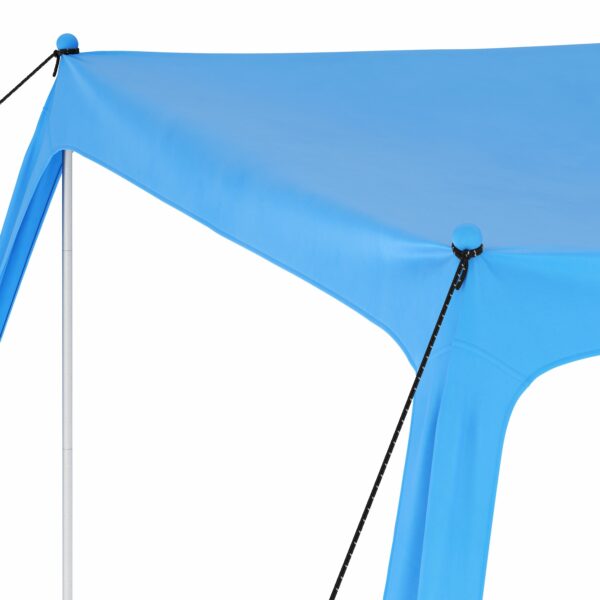 Strandzelt mit 4 Stangen 210 x 210 x 200 cm hellblau – Bild 4
