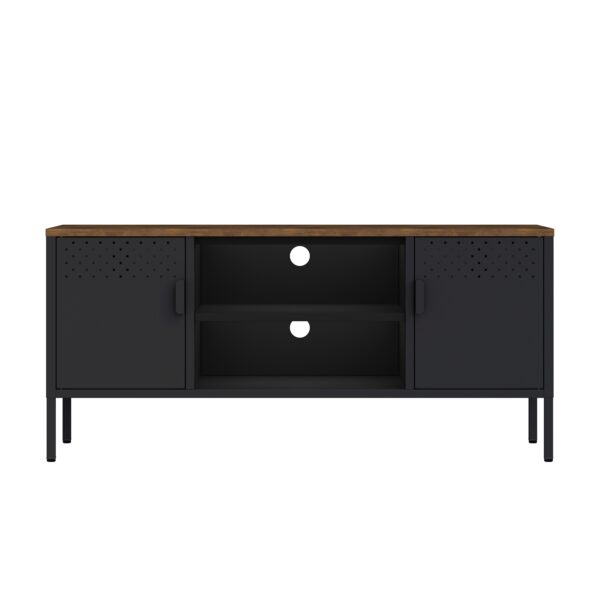 TV Möbel Metall AMET 120 x 55 cm schwarz/braun – Bild 2