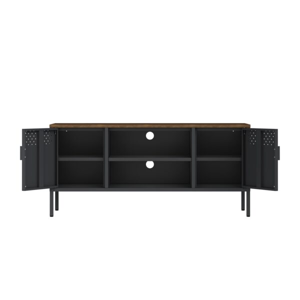 TV Möbel Metall AMET 120 x 55 cm schwarz/braun – Bild 4