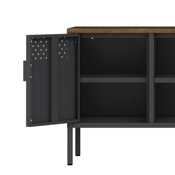 TV Möbel Metall AMET 120 x 55 cm schwarz/braun – Bild 6