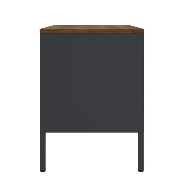 TV Möbel Metall AMET 120 x 55 cm schwarz/braun – Bild 5