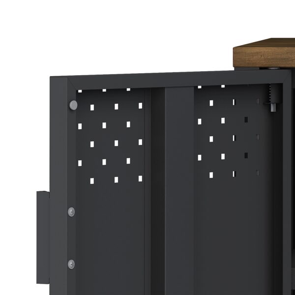 TV Möbel Metall AMET 120 x 55 cm schwarz/braun – Bild 7