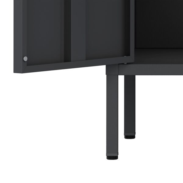 TV Möbel Metall AMET 120 x 55 cm schwarz/braun – Bild 8