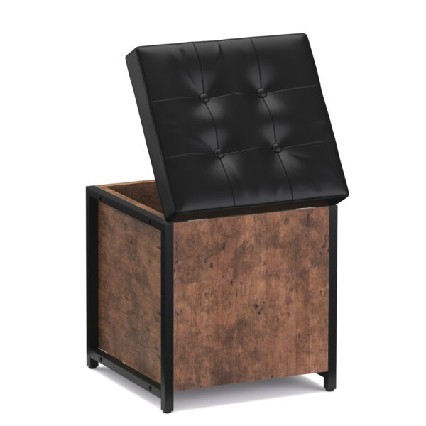 Truhe Leder Vintage BONITA 40 x 50 x 40 cm – Bild 5