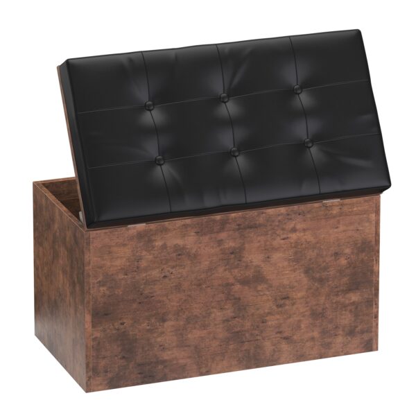 Truhe Leder Vintage BONITA 76 x 48 x 40 cm – Bild 5