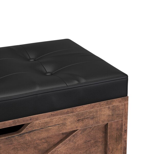 Truhe Leder Vintage BONITA 76 x 48 x 40 cm – Bild 6
