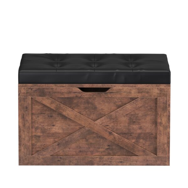 Truhe Leder Vintage BONITA 76 x 48 x 40 cm – Bild 3