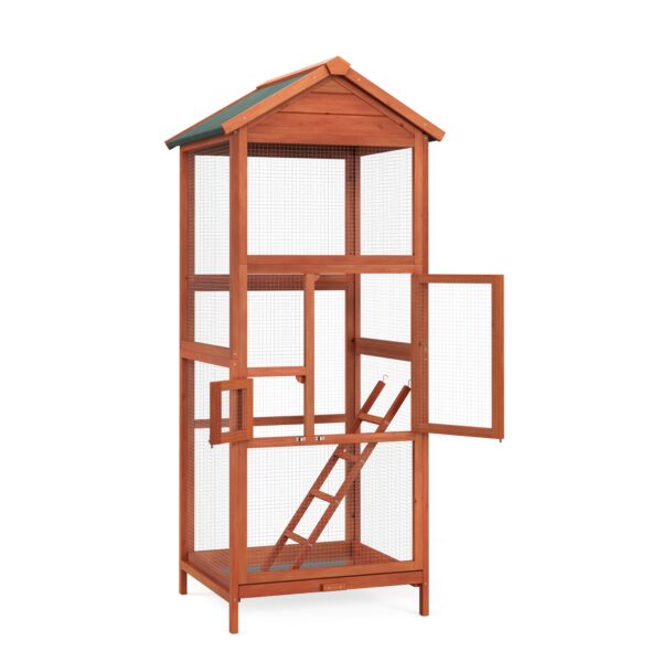 Vogelvoliere Holz 72 x 68 x 168 cm – Bild 2