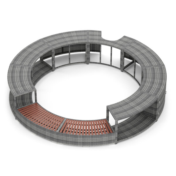 Whirlpool Umrandung Rattan HEAVEN grau – Bild 3