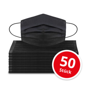 Mundschutz Hygienemasken à 50 Stk. schwarz