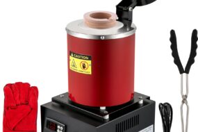Goldschmelzofen 1350 W 1150 ℃ Max. Temperatur, digitaler elektrischer Schmelzofen 3 kg Keramiktiegel