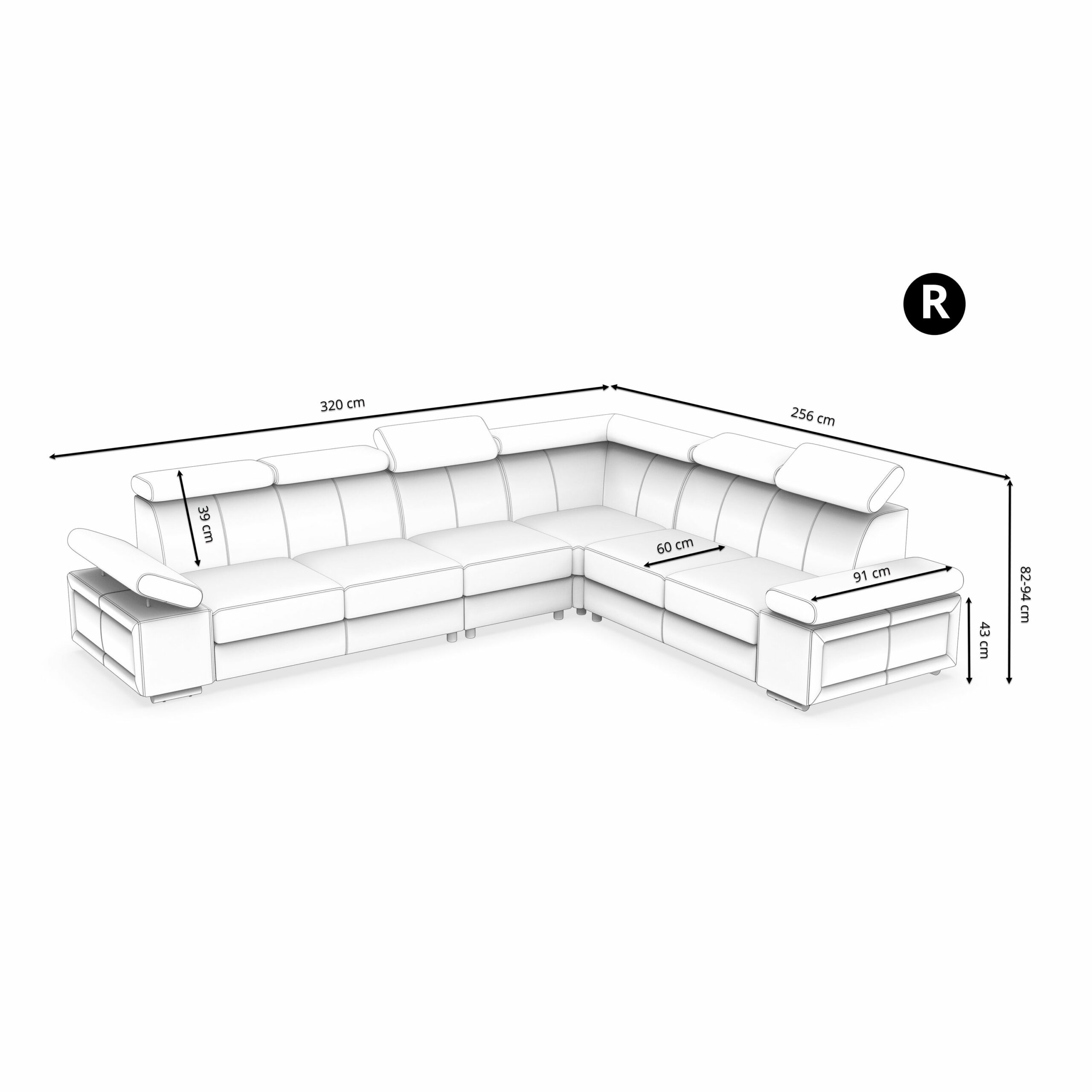 Ecksofa CRISTIANO links/rechts weiss – Bild 3