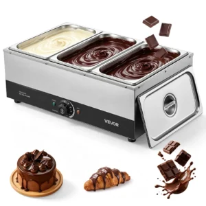 Schokoladenschmelzmaschine 3 Abnehmbare Behälter Edelstahl 1,2 kW, für Bäckereien, Konditoreien und Restaurants, mit Temperaturregelung